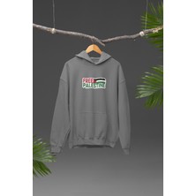 Nulivez Filistin Tasarımı Baskılı Yüksek Kalite Kapüşonlu Kanguru Cepli Unisex Oversize Sweatshirt