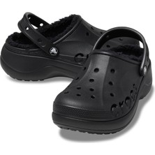 Cross Crocs Baya Platform Lined Clog Kadın Siyah Terlik 208708-001