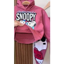 Tios Trend Snoopy Baskılı Kapüşonlu Sweatshirt Alt 2'li Takım