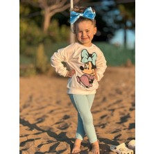 Tios Trend Minnie Mouse Baskılı Sweatshirt Alt 2'li Takım