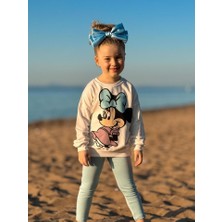 Tios Trend Minnie Mouse Baskılı Sweatshirt Alt 2'li Takım