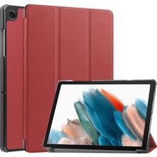 Darbeye Dayanıklı Tablet Kılıfı Samsung Galaxy Tab A9 + Pu Deri Tablet Kılıfı Otomatik Uyku/uyandırma-Şarap Kırmızısı ile Üç Katlı Stand Kapağı (Yurt Dışından)