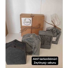 Zeynis Aktif Karbon (Kömür) Zeytinyağı Sabunu (1 Adet), El Yapımı Doğal Zeytinyağlı Sabun