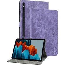 Seashell Digital Samsung Galaxy Tab S9 Baskılı Sevimli Kaplan Desenli Pu Deri Kart Tutucu Standı Tablet Kılıfı (Yurt Dışından)