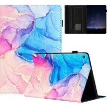 Seashell Digital Samsung Galaxy Tab A 10.1 (2019) T510 Deri Otomatik Uyku uyandırma Mermer Tablet Kılıfı (Yurt Dışından)