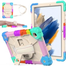 Seashell Digital Samsung Galaxy Tab A8 10.5 (2021 2022) Için Şık Pc Silikon El Kayışı Kick Stand mı Renkli Tablet Kılıfı (Yurt Dışından)