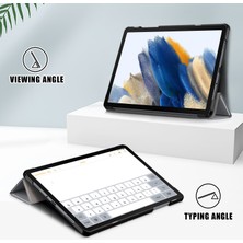 Seashell Digital Samsung Galaxy Tab A9 X210 X216 X218 Pu Deri Akıllı Üç Katlı Stand Gri Tablet Kılıfı (Yurt Dışından)