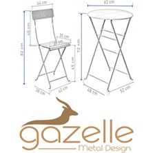 Gazelle Metal Gazelle Katlanır Metal Masa-Sandalye Seti-Mavi RAL5024 Restoran Sandalye