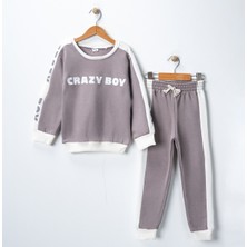 Harika Kids Erkek Çocuk Baskılı 3 Iplik Şardonlu Kalın Eşofman Takımı