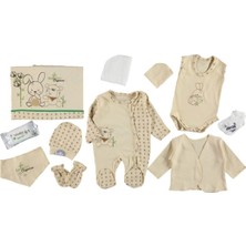 Diamondstar %100 Organik Pamuk Bebek Takımı Hastane Çıkışı Yenidoğan Set 10 Parça