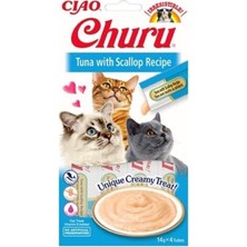 Ciao Churu Cream Ton Balıklı ve Deniz Taraklı Kedi Ödül Kreması 4X14GR