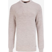 Fabrika Comfort Bisiklet Yaka Regular Fit Düz Bej Erkek Kazak FC4WM-KZK 2599