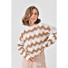 Fashion Friends 24K0377K1 Kadın Ajurlu Kazak