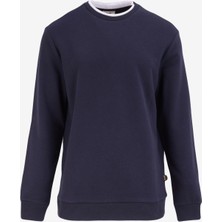 Jeep Bisiklet Yaka Düz Lacivert Erkek Sweatshırt J4WM-SWT7355