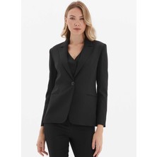 Selen Standart Siyah Kadın Ceket 24KSL1391