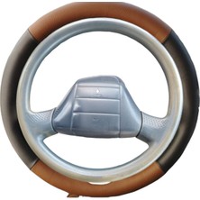 Hasbay Dikişli Direksiyon Kılıfı Siyah/taba Deri Siyah Dikişli Mitsubishi Prestij Için