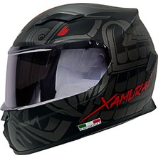 Sway Kapalı Kask Sw 820 Xamuraı Gri Kırmızı