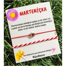Marteniçka Gold Renk Yıldız Kadın & Erkek Ikili Dilek & Şans Bileklik