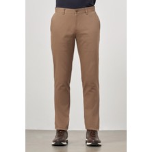 İmza Koyu Bej Pamuklu Yandan Cepli Casual Slim Fit Chino Pantolon 1003245150