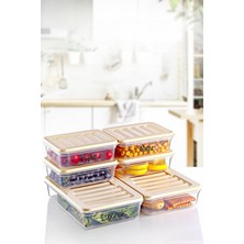 Nandy Home 6'lı Set Freshbox Mikrodalga ve Difrize Uygun Saklama Kabı Set 2 - X2 1,2 Lt / X4 0,6 Lt