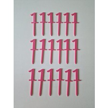 Hobi Kafe 18 adet 1 yaş pembe cup cake- pasta süsü- kürdanı (sert plastikten üretilmiştir)