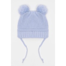 Çizgili Mavi Renk Bere