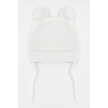 Çizgili Beyaz Renk Bere