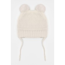 Çizgili Ekru Renk Bere