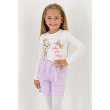 Zepkids Lila Renk Kız Çocuk Şort Nefes Alabilir Kumaş ile Rahat ve Şık Tasarım