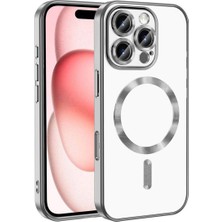 Fibaks Apple iPhone 16 Pro Max Kılıf Kamera Lens Korumalı Magsafe Şarj Kilifi Şeffaf Renkli Yumuşak Kapak