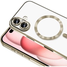 Fibaks Apple iPhone 16 Kılıf Kamera Lens Korumalı Magsafe Şarj Kilifi Şeffaf Renkli Yumuşak Kapak