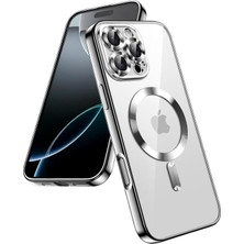 Fibaks Apple iPhone 16 Pro Max Kılıf Kamera Lens Korumalı Magsafe Şarj Kilifi Şeffaf Renkli Yumuşak Kapak