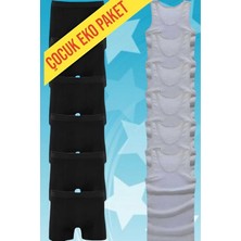 Uniquetrenders Erkek Çocuk Ikili Set Pamuklu Penye 6 Atlet 6 Boxer