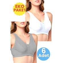 Uniquetrenders Kadın Pamuklu Penye Yarım Atlet 3 Beyaz 3 Gri