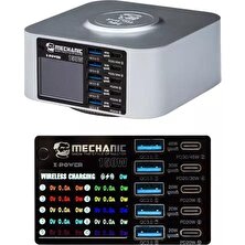 Mechanic X-Power Çok Portlu Dijital Ekranlı Kablosuz Şarjlı 150W USB Hızlı Şarj Istasyonu