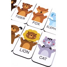 Erken Yaş Ingilizce Öğrenimi Için Şirin Hayvan Puzzle Seti