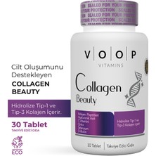 Voop Collagen Beauty Tip 1 Ve Tip 3 | Kolajen Hyaluronic Asit Q10 Biotin Çinko - 30 Tablet