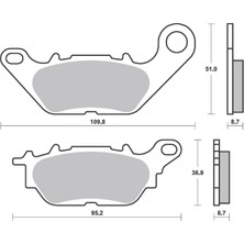 Yamaha Bak Brakes Fmb-034-S Yamaha Ybr 125 / Yamaha Xmax 300, Nmax 155,250. Arka Fren Balatası Yarı Sinter Kalite