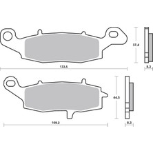 Suzuki Bak Brakes Fmb-032L-S Suzuki V-Strom Dl 650, Vl 800 Volusia, Gsx 600F.Kawasakı Vn 1600. Ön Sol Fren Balatası Yarı Sinter Kalite