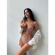 Cansoy Dantelli Destekli Pudra Sütyen Takımı 641TK