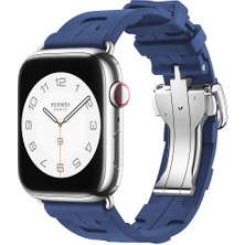 ZORE - Apple Watch 42MM - Kordon Spor Görünümlü Silikon Kordon Krd-94 - Lacivert