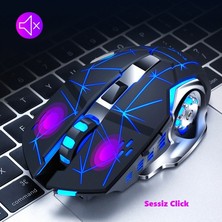 RX-GM809 Gaming Wireless Rgb Oyuncu Mouse Şarjlı Pilsiz Sessiz Click