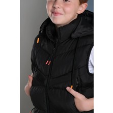 Linoş Kids Unisex Kız-Erkek Çocuk Çıkarılabilir Kapüşonlu Şişme Yelek Trend Ürün Okul Su Geçirmez