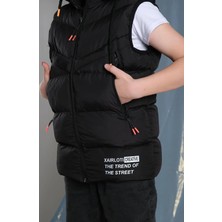 Linoş Kids Unisex Kız-Erkek Çocuk Çıkarılabilir Kapüşonlu Şişme Yelek Trend Ürün Okul Su Geçirmez