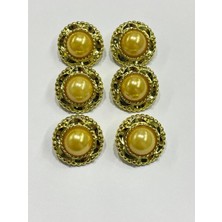 Vintage Serisi Düğme Seti  1,7 cm 6 Lı Set (Gold - Sarı )