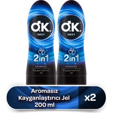 Okey 2in1 Aromasız Kayganlaştırıcı Jel 200 Ml 2'Li