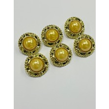 Vintage Serisi Düğme Seti  2 cm 6 Lı Set (Gold -Sarı)