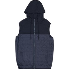 ALTINYILDIZ CLASSICS Erkek Lacivert Standart Fit Normal Kesim Kapüşonlu Pamuklu Sweatshirt Yelek