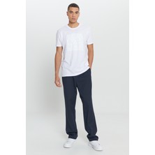 Altınyıldız Classics Erkek Beyaz Standart Fit Normal Kesim %100 Pamuk Tasarım Baskılı Bisiklet Yaka Tişört