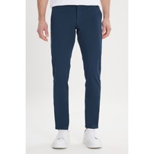 Altınyıldız Classics Erkek Lacivert Kanvas Slim Fit Dar Kesim Yan Cep Esnek Chino Pantolon
